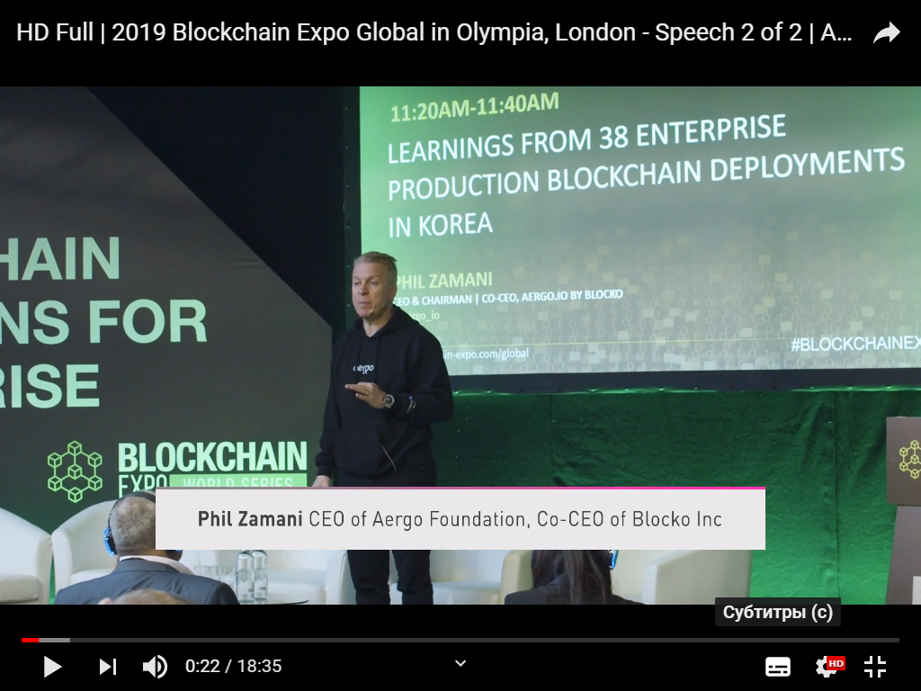 HD Full | 2019 Blockchain Expo Global in Olympia, London — Speech 2 of 2 | April 2019