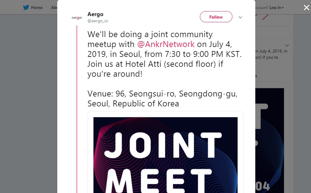 Анонс мероприятия AERGO и Ankr в Сеуле 4.07.2019