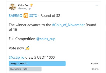 AERGO VS STX — Round of 32 : Coins cup