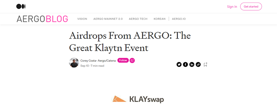 Airdrops From AERGO: The Great Klaytn Event