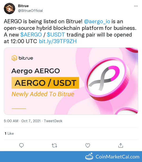 Токены Aergo прошли листинг на бирже Bitrue