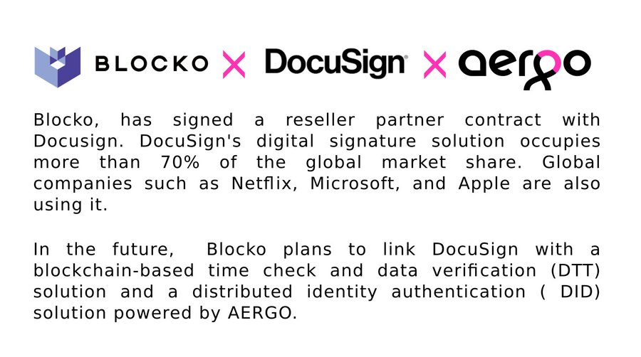 Blocko официально стал торговым партнером DocuSign