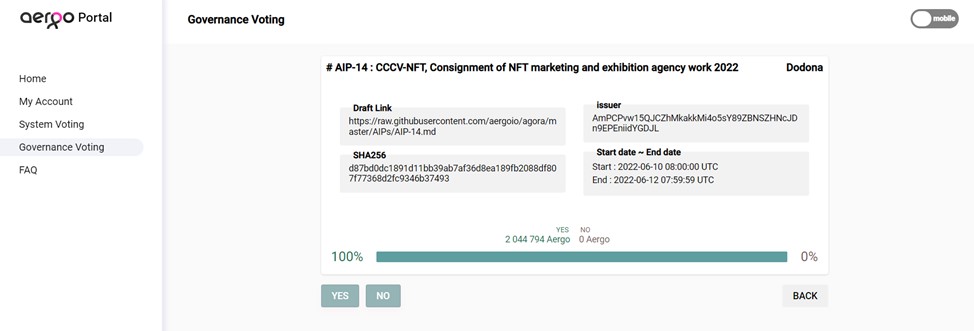 Новое голосование AIP-14 : CCCV-NFT, Работы маркетингового и выставочного агентства NFT 2022