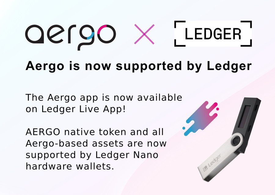 Нативные токены Aergo и активы на базе Aergo теперь поддерживаются холодными кошельками Ledger Nano : твит от DesignBlock