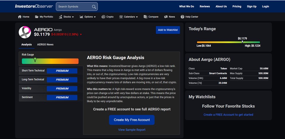 Бычий рейтинг Aergo (AERGO) вырос в четверг до $0,1009884437 : Статья Investorsobserver.com