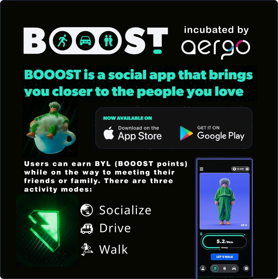 BOOOST Official теперь доступен в App Store и Google Play: твит от DesignBlock