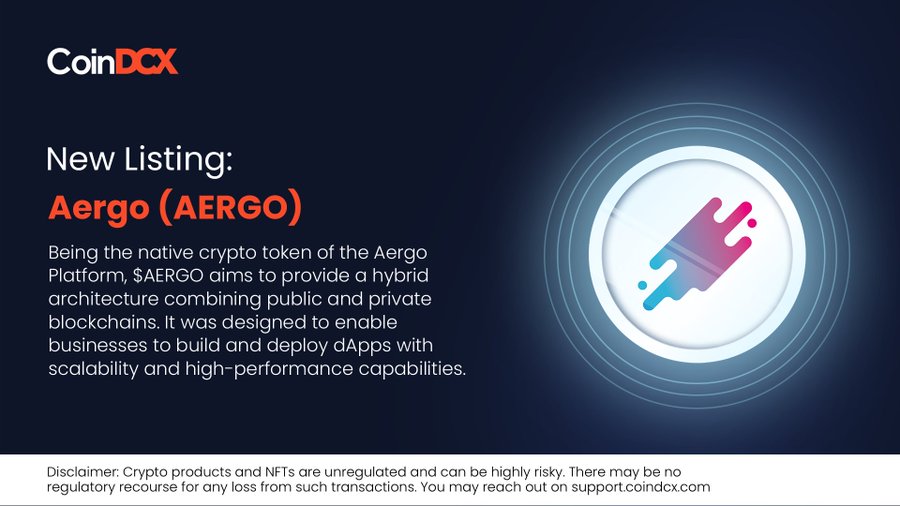 Новый листинг Aergo на CoinDCX