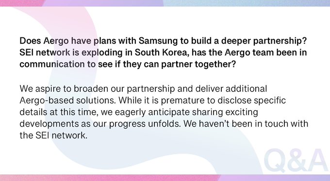 Партнерство Aergo и Samsung: твит AergoKnights