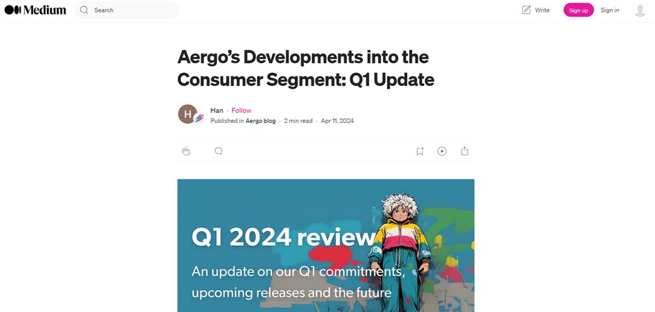 Развитие Aergo в потребительском сегменте: обзор первого квартала