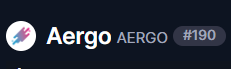 AERGO теперь поднялся на 190 место на CoinMarketCap